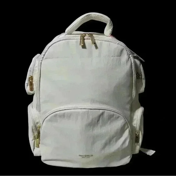 Isaac Mizrahi Multi-Pocket Cream Backpack - Picture 1 of 4